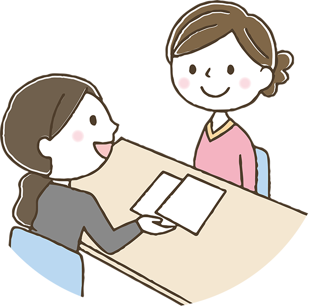 机上での相談斜めバージョン